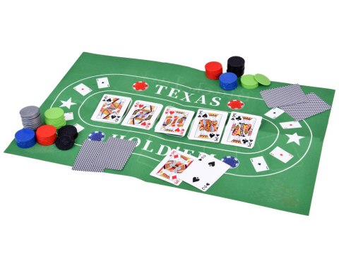 Zestaw Gra karciana 2w1 Poker i Black Jack Żetony + karty + plansza GR0706