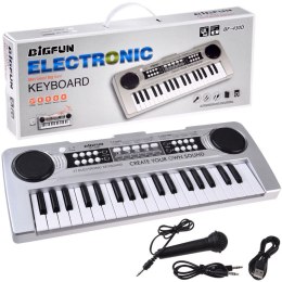 Organy mini KEYBOARD 37-klawiszy + mikrofon SREBRNY IN0183