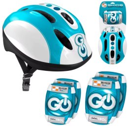 Regulowany zestaw ochronny dla dzieci Kask + ochraniacze NIEBIESKI SP0857