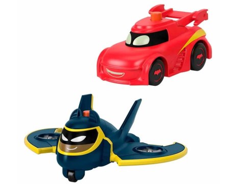 Zestaw autek DC BATWHEELS Pojazdy ze światłami Batwing Redbird ZA6046