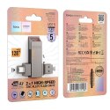 Pendrive 128GB USB 3.2 (USB A + USB C) Hoco UD15 szary