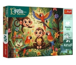 Puzzle 100 Rodzina Treflików Małpki TREFL
