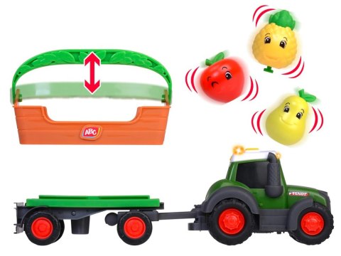 Traktor z przyczepą zdejmowaną Koszyk i 3 owoce - gra i świeci 12m+ ZA6182