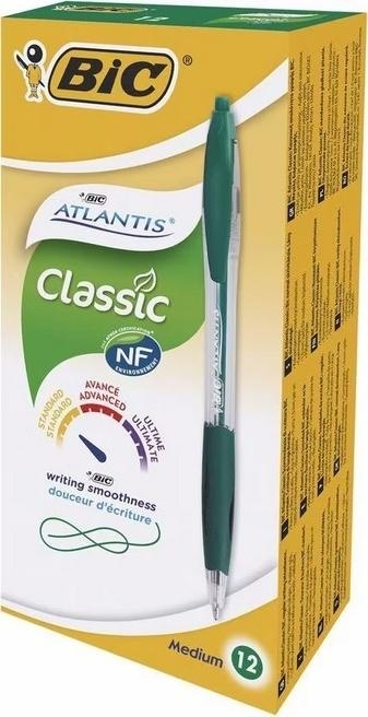 Długopis Atlantis Classic zielony (12szt) BIC
