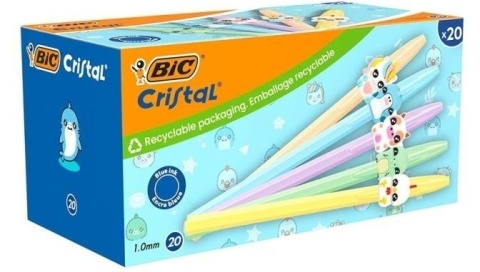 Długopis Cristal Figurine 1mm niebieski (20szt)BIC
