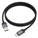 Kabel USB A do USB C Hoco 5A z wyświetlaczem 1 m X118 czarny