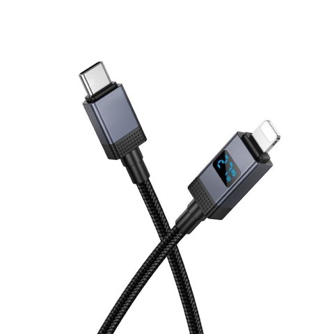 Kabel USB C do Lightning Hoco PD 27W z wyświetlaczem 1 m X118 czarny