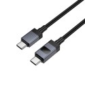 Kabel USB C do USB C Hoco 3A 60W z wyświetlaczem 1 m X118 czarny