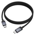 Kabel USB C do USB C Hoco 3A 60W z wyświetlaczem 1 m X118 czarny