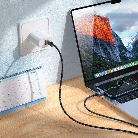 Kabel USB C do USB C Hoco 3A 60W z wyświetlaczem 1 m X118 czarny