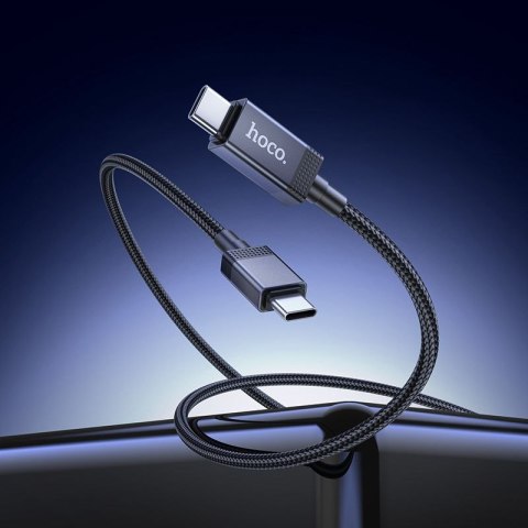 Kabel USB C do USB C Hoco 3A 60W z wyświetlaczem 1 m X118 czarny