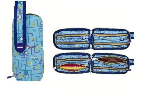 Multipiórnik owalny z 4 piórnikami Tangled Monkeys