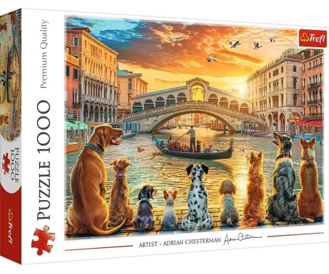Puzzle 1000 Pieski w Wenecji TREFL