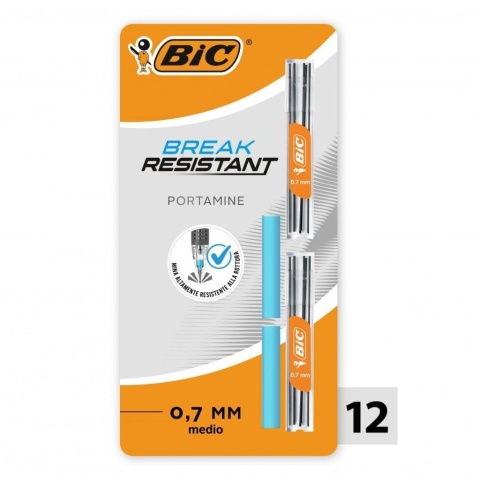 Wkłady +gumka Break Resistant 0,7mm 12+2szt BIC