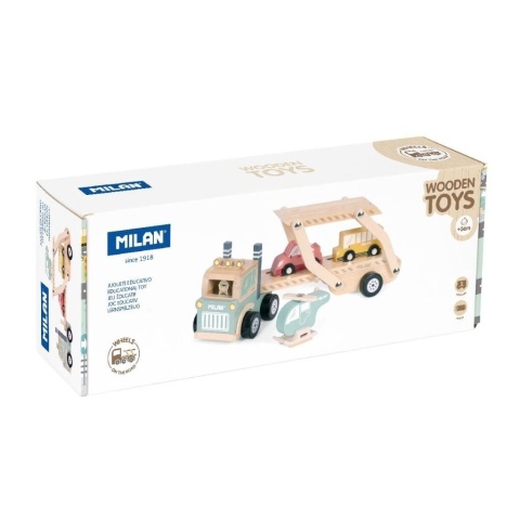 Zabawka drewniana Koła w drodze 4 pojazdy MILAN
