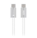 Kabel USB C do USB C Forcell F-Energy QC4.0 PD 3A 60W Cafule Flat 1,2 m CCFN23 biały