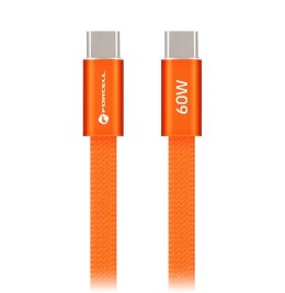 Kabel USB C do USB C Forcell F-Energy QC4.0 PD 3A 60W Cafule Flat 1,2 m CCFN23 pomarańczowy