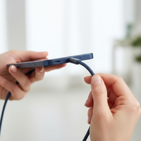 Kabel USB C do USB C Forcell F-Energy QC4.0 PD 5A 100W Cafule Color 1,2 m ACYH23 granatowy