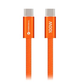Kabel USB C do USB C Forcell F-Energy QC4.0 PD 5A 100W Cafule Color 1,2 m ACYH23 pomarańczowy