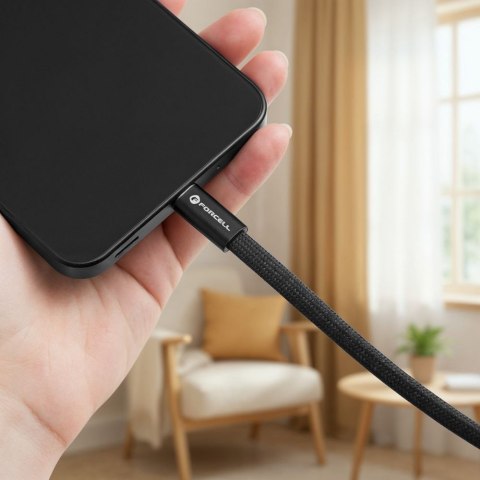 Kabel USB C do USB C Forcell F-Energy QC4.0 PD 5A 240W Cafule Flat 1,2 m CCFN23 czarny