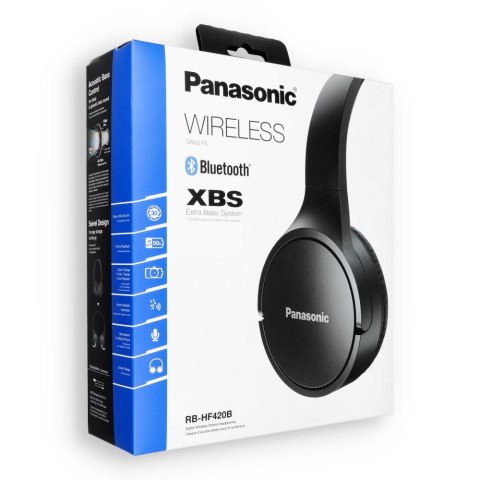 Słuchawki bezprzewodowe nagłowne PANASONIC RB-HF420BE XBS (Extra Bass System) czarne