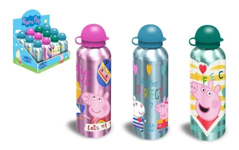 Bidon aluminiowy Świnka Peppa 500ml MIX