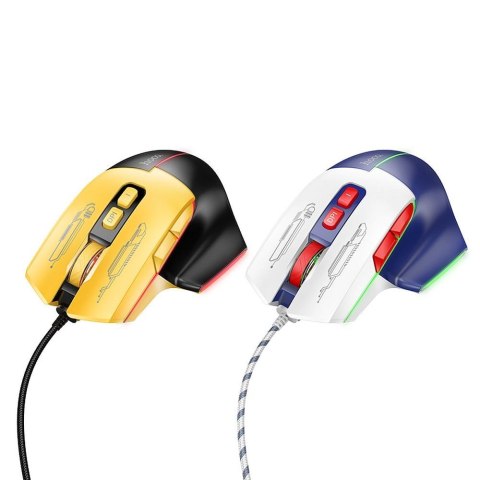 Myszka przewodowa gamingowa Hoco USB A 3600 dpi GM31 czarno żółta