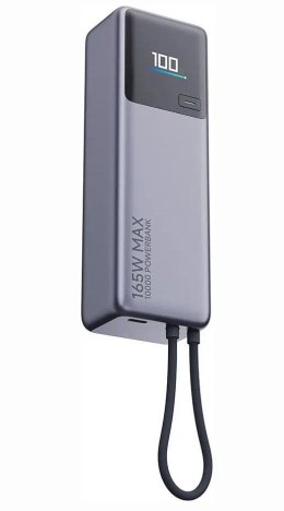 Powerbank Xiaomi 10000 mAh QC PD 165W z wbudowanym kablem USB C PB1165MI z wyświetlaczem LED szary