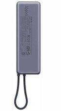 Powerbank Xiaomi 10000 mAh QC PD 165W z wbudowanym kablem USB C PB1165MI z wyświetlaczem LED szary