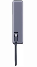Powerbank Xiaomi 10000 mAh QC PD 165W z wbudowanym kablem USB C PB1165MI z wyświetlaczem LED szary