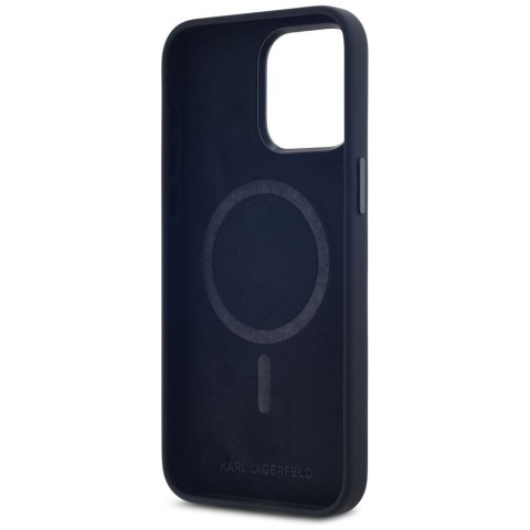KARL LAGERFELD futerał do IPHONE 15 Pro Max kompatybilny z MagSafe KLHMP15XSCMKMPCK (Silicone Initial Metal Logo) czarny