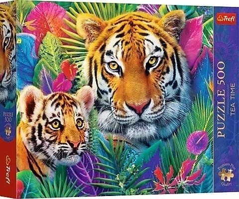 Puzzle 500 Tea Time Tygrysy w dżungli TREFL
