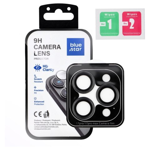 Szkło na aparat BLUE STAR Easy Install do IPHONE 17 PRO / 17 PRO MAX czarne