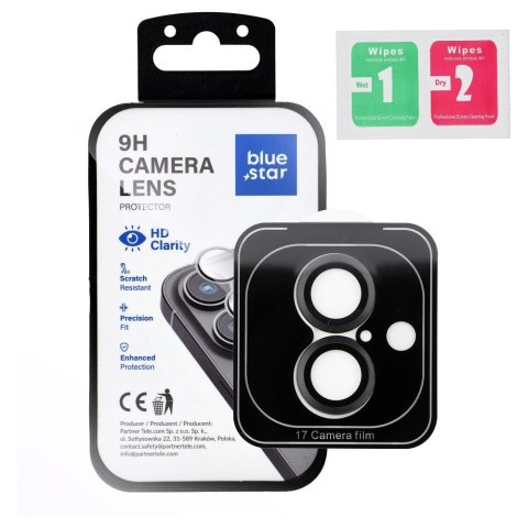 Szkło na aparat BLUE STAR Easy Install do IPHONE 17 czarne