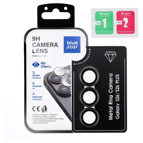 Szkło na aparat BLUE STAR Easy Install do SAMSUNG S26 PLUS czarne