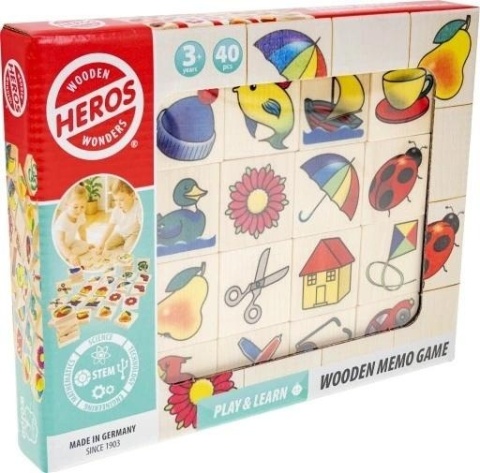 Drewniana gra memory obrazkowe 40el