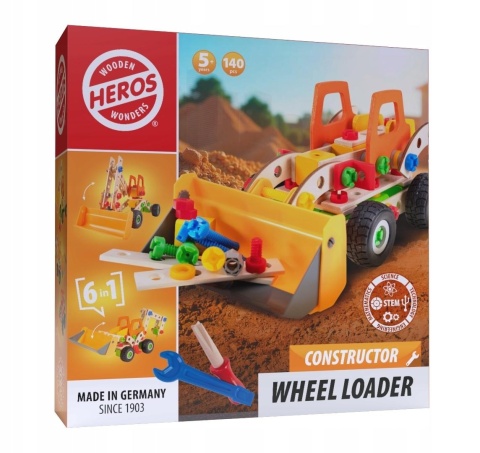 Klocki konstrukcyjne koparko-ładowarka 6w1 140el