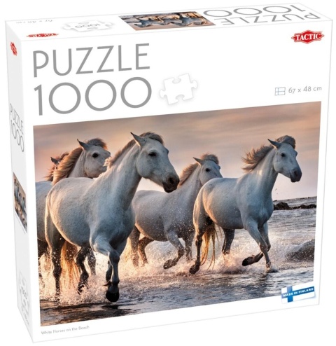 Puzzle 1000 White horses on the beach