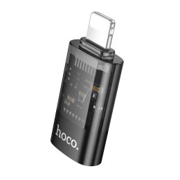 Adapter OTG Lightning do USB C Hoco UA36A transparentny czarny