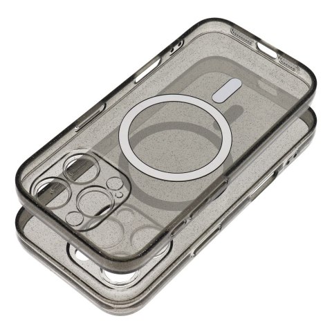 Etui na iPhone 14 PRO MAX Clear Mag Cover - Glitter (Str / Camera Protection) zgodne z MagSafe czarne glitter