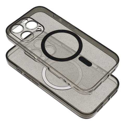 Etui na iPhone 14 PRO MAX Clear Mag Cover - Glitter (Str / Camera Protection) zgodne z MagSafe czarne glitter