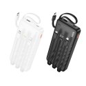 Powerbank Hoco 10000 mAh 2A z czterema wbudowanymi kablami USB A + USB C+ Lightning + Micro USB J146 czarny