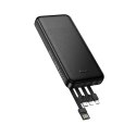 Powerbank Hoco 10000 mAh 2A z czterema wbudowanymi kablami USB A + USB C+ Lightning + Micro USB J163 czarny