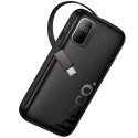 Powerbank Hoco 10000 mAh QC PD 20W ze zwijanym kablem USB C Q51 czarny