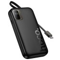 Powerbank Hoco 10000 mAh QC PD 20W ze zwijanym kablem USB C Q51 czarny