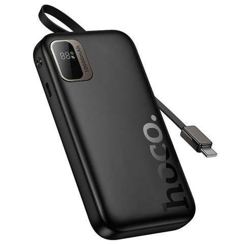 Powerbank Hoco 10000 mAh QC PD 20W ze zwijanym kablem USB C Q51 czarny