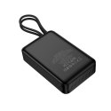 Powerbank Hoco 20000 mAh QC PD 2A 22,5W z wbudowanymi kablami USB C + Lightning J171A czarny