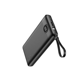 Powerbank Veger C10 (W1116) 10000 mAh z wbudowanymi kablami Micro USB / Typ C / Lightning czarny