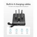 Powerbank Veger C10 (W1116) 10000 mAh z wbudowanymi kablami Micro USB / Typ C / Lightning czarny
