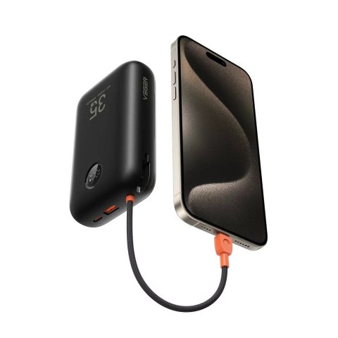 Powerbank Veger K3 (W3018) PD QC3.0 35W 30000 mAh z wbudowanymi kablami Typ C / Lightning czarny